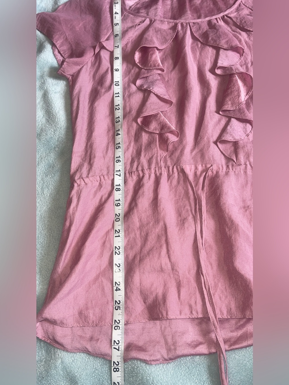 Banana Republic Dusty Blush Pink Ruffle Peplum Blouse – Size Small – NWOT - Picture 7 of 9